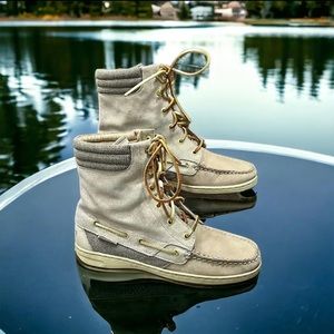 Sperry Top Sider Womens 9531401 Tan Hikerfish Boot Lace Up High Top Size 8.5
